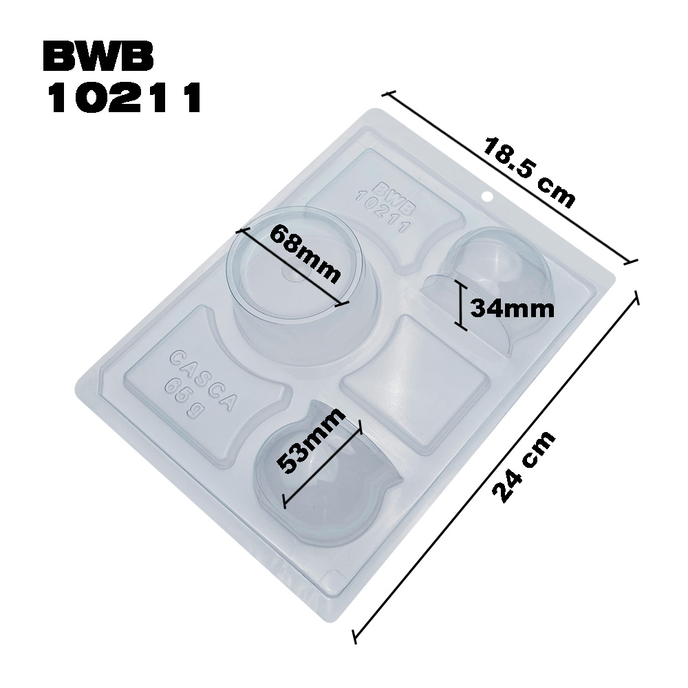 BWB 10211 Molde Caldero con tapa Especial 3 partes Forma con silicona para chocolate caliente de 3 Cavidades 65-200g de Plástico PET Tridimensional Accesorios y utensilios de reposteria 